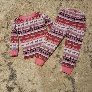 Gymboree pink/red Christmas pajamas 